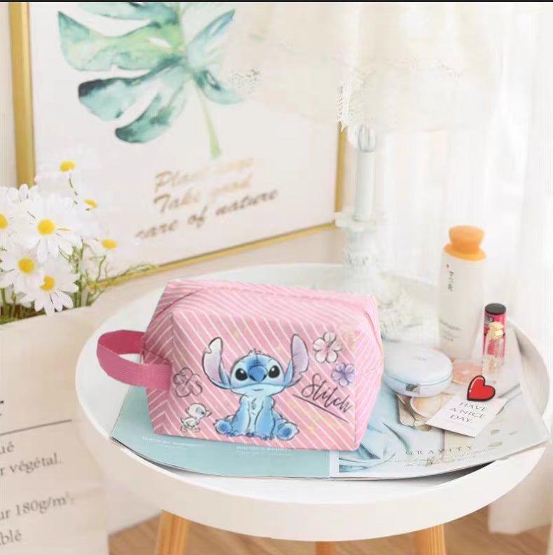 Cute Cartoon Pu Waterproof Cosmetic Bag For Business Travel Portable Hand Carrying Washbag Student Pencil Bag Storage Bag - Image 1